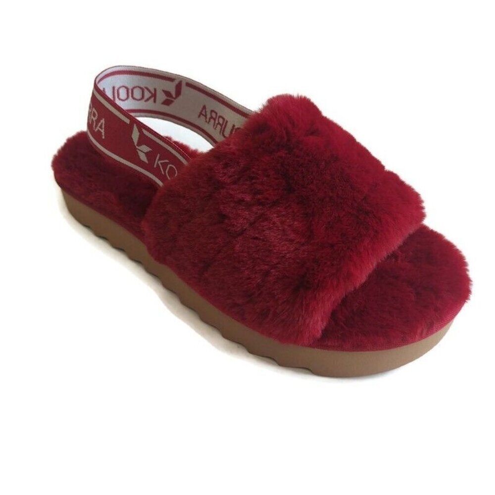 Koolaburra By UGG Fuzz'n II Slide Slipper Womens Size 7 Sandal Rose Red 1116914
